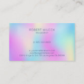 Holografischer Hintergrund in weichen Farben 4 Visitenkarte (Rückseite)
