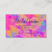 Holografischer Hintergrund Moderne, elegante Schri Visitenkarte (Rückseite)