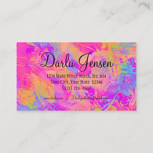 Holografischer Hintergrund Moderne, elegante Schri Visitenkarte (Rückseite)