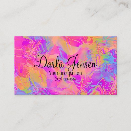 Holografischer Hintergrund Moderne, elegante Schri Visitenkarte (Vorderseite)