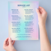 holografischer Hintergrund Pastelfarben Nr.2 Flyer (Hand)