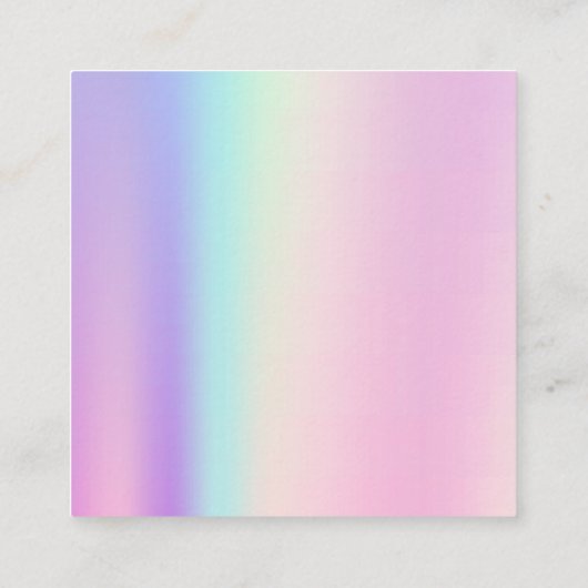 Holografischer Hintergrund Quadratische Visitenkarte (Rückseite)