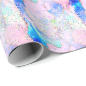Holografischer Iridescent Agate Pastel Moderner Ma Geschenkpapier (Rolleneckpunkt)
