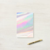 Holografischer Iridescent Opal Gemstone Personalis Post-it Klebezettel (Auf Schreibtisch)