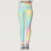 Holografischer Iridescent Pastel Rainbow Leggings (Vorderseite)