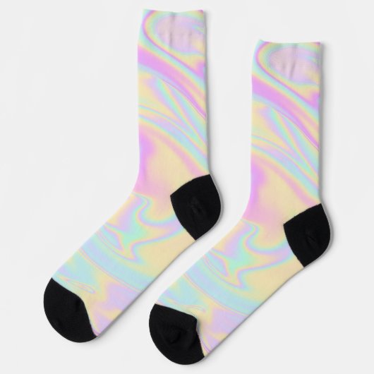 Holografischer Iridescent Pastel Rainbow Socken (Linkes Detail)