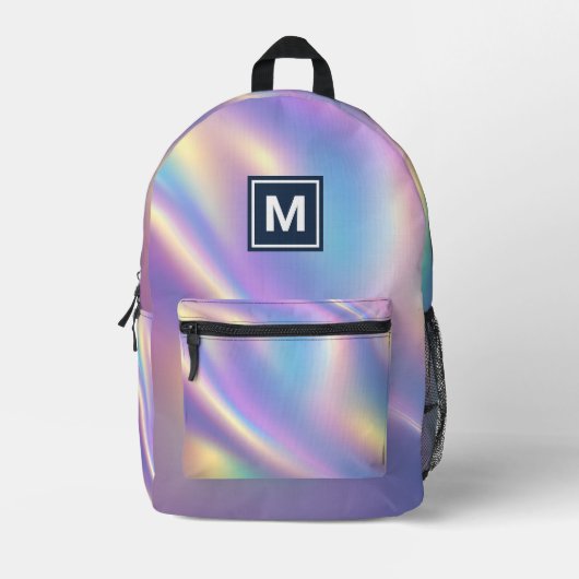 Holografischer Iridescent-Rucksack Bedruckter Rucksack (Vorderseite)