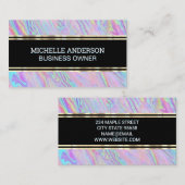 Holografischer irisierender flüssiger Hintergrund Visitenkarte (Vorne/Hinten)