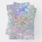 Holografischer irisierender Meerjungfisch-Glitzer Geschenkpapier Set (Beispiel)