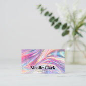 Holografischer Irisierender QR-Code fett modern Visitenkarte (Stehend Vorderseite)