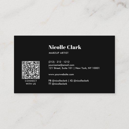 Holografischer Irisierender QR-Code fett modern Visitenkarte (Rückseite)