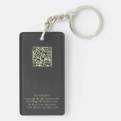 Holografischer Kristall-Edelstein QR-Code Schwarz Schlüsselanhänger (Rückseite)