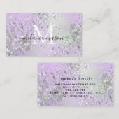 Holografischer Lila Funkelnd Glitzer Makeup Artist Visitenkarte (Vorne/Hinten)