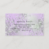 Holografischer Lila Funkelnd Glitzer Makeup Artist Visitenkarte (Rückseite)