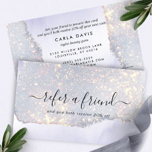 Holografischer Lila Glitter Luxus Glam Irideszent Empfehlungskarte