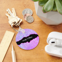 Holografischer Lila Glitzer Individuelle Name Agat