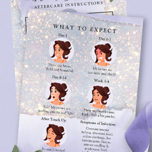 Holografischer Lila Glitzer Luxury PMU Aftercare Visitenkarte