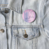 Holografischer lila Glitzer Tropfen Button (Beispiel)