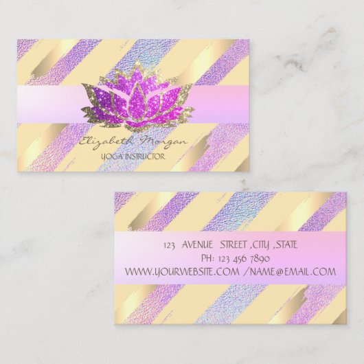 Holografischer Lotus Visitenkarte (Vorne/Hinten)