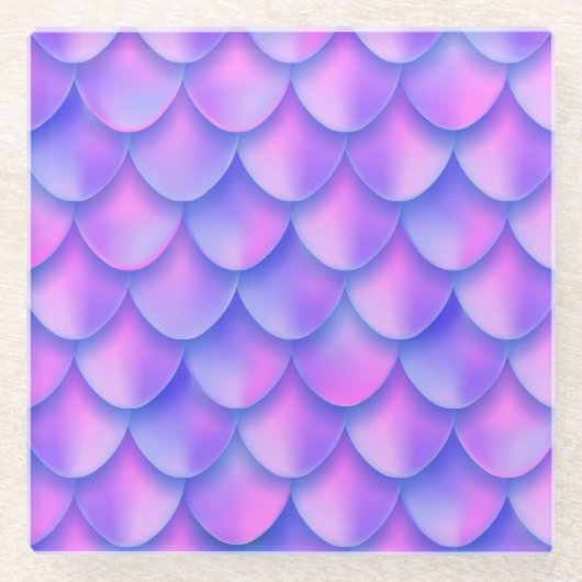 Holografischer Mermaid-Schwanz, lebendige Folienst Glasuntersetzer (Vorderseite)