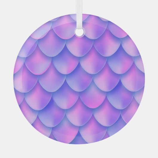 Holografischer Mermaid-Schwanz, lebendige Folienst Ornament Aus Glas (Vorderseite)