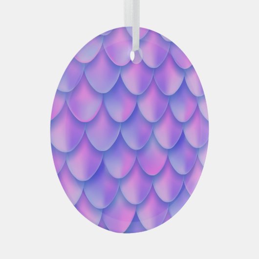 Holografischer Mermaid-Schwanz, lebendige Folienst Ornament Aus Glas (Vorderseite Rechts)