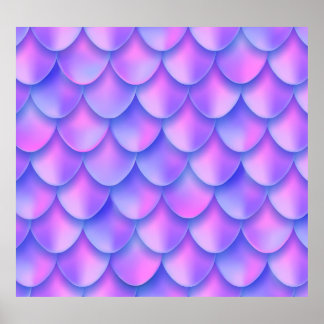 Holografischer Mermaid-Schwanz, lebendige Folienst Poster