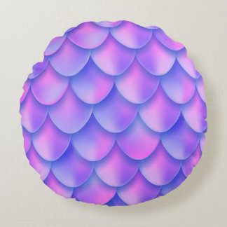 Holografischer Mermaid-Schwanz, lebendige Folienst Rundes Kissen