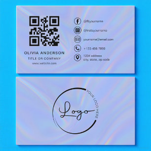 Holografischer minimalistischer QR-Code Visitenkarte