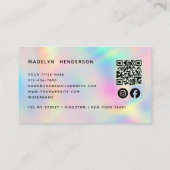 Holografischer moderner Beruflicher QR-Code Visitenkarte (Rückseite)