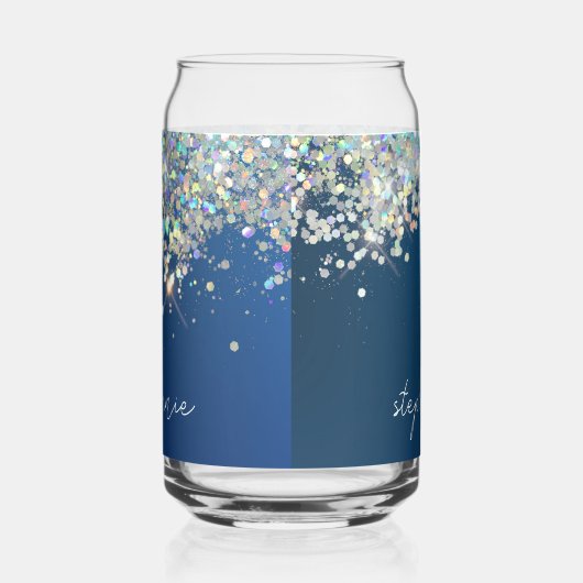 Holografischer Monogramm-Glitzer Dosenglas (Rechts)