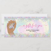 holografischer Nagelsalon Handnägel-Technikerin (Vorderseite)