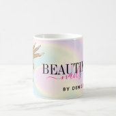 holografischer Nagelsalon Handnägel-Technikerin Kaffeetasse (Mittel)