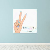 holografischer Nagelsalon Handnägel-Technikerin Leinwanddruck (Insitu (Holzboden))