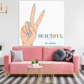 holografischer Nagelsalon Handnägel-Technikerin Leinwanddruck (Insitu (Wohnzimmer))