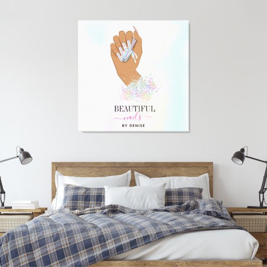 holografischer Nagelsalon Handnägel-Technikerin Leinwanddruck (Insitu (Schlafzimmer))