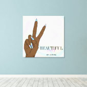 holografischer Nagelsalon Handnägel-Technikerin Leinwanddruck (Insitu (Holzboden))