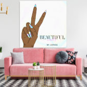 holografischer Nagelsalon Handnägel-Technikerin Leinwanddruck (Insitu (Wohnzimmer))