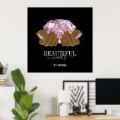 holografischer Nagelsalon Handnägel-Technikerin Poster (Heimbüro)