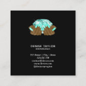 holografischer Nagelsalon Handnägel-Technikerin Quadratische Visitenkarte (Rückseite)