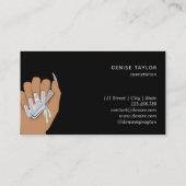 holografischer Nagelsalon Handnägel-Technikerin Visitenkarte (Rückseite)