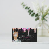 holografischer Nagelsalon Handnägel-Technikerin Visitenkarte (Stehend Vorderseite)