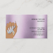 holografischer Nagelsalon Handnägel-Technikerin Visitenkarte (Rückseite)