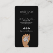 holografischer Nagelsalon Handnägel-Technikerin Visitenkarte (Rückseite)