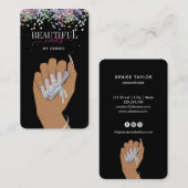 holografischer Nagelsalon Handnägel-Technikerin Visitenkarte (Vorne/Hinten)