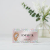 holografischer Nagelsalon Handnägel-Technikerin Visitenkarte (Stehend Vorderseite)