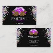 holografischer Nagelsalon Handnägel-Technikerin Visitenkarte (Vorne/Hinten)