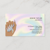 holografischer Nagelsalon Handnägel-Technikerin Visitenkarte (Rückseite)