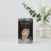 holografischer Nagelsalon Handnägel-Technikerin Visitenkarte (Stehend Vorderseite)