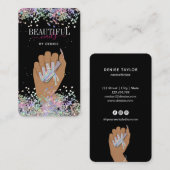 holografischer Nagelsalon Handnägel-Technikerin Visitenkarte (Vorne/Hinten)